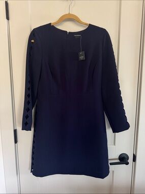 Club Monaco Dark Navy Long-Sleeve Cutout Mini Dress NWT